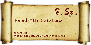 Horváth Szixtusz névjegykártya